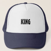 Witte en Navy Custom KING Statement Accessoire Man Trucker Pet (Voorkant)