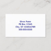 Witte en Navy Driehoek Patroon Visitekaartje (Achterkant)