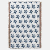 Witte en Navy Fall Leaves Pattern Gooi Deken (Voorkant Verticaal)