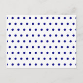 Witte en Navy Polka Dots Briefkaart (Voorkant)