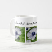 Witte en Navy Waterverf Flower Koffiemok (Voorkant links)