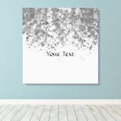 Witte en nepglitter op maat canvas afdruk (Insitu (Houten vloer))