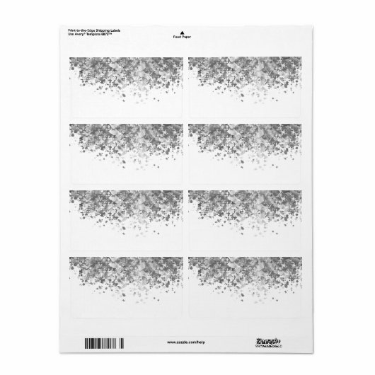 Witte en nepglitter op maat etiket (Full Sheet)