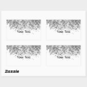 Witte en nepglitter op maat rechthoekige sticker (Vel)