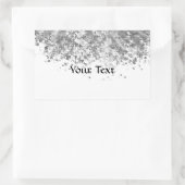 Witte en nepglitter op maat rechthoekige sticker (Tas)
