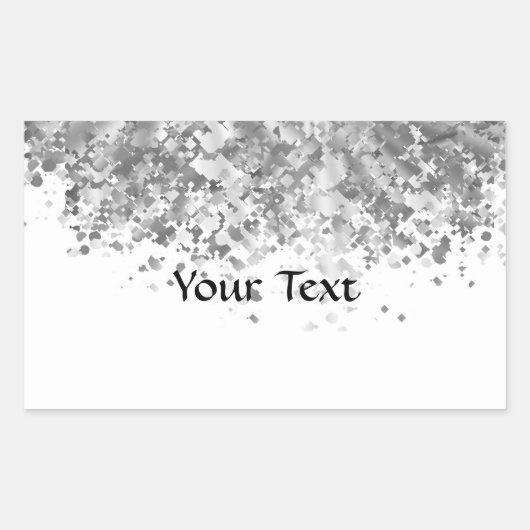 Witte en nepglitter op maat rechthoekige sticker (Voorkant)