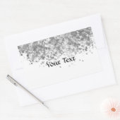 Witte en nepglitter op maat rechthoekige sticker (Envelop)