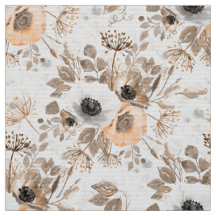 Witte en oranje anemoon bloemen. stof