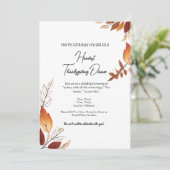 Witte en Oranje eenvoudige herfstbladeren Thanksgi Kaart (Staand voorkant)