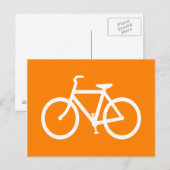 Witte en oranje fiets briefkaart (Voorkant / Achterkant)