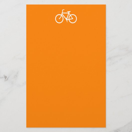 Witte en oranje fiets briefpapier (Voorkant)