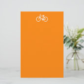 Witte en oranje fiets briefpapier (Staand voorkant)