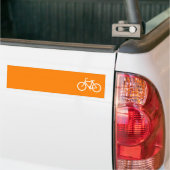 Witte en oranje fiets bumpersticker (Op Truck)