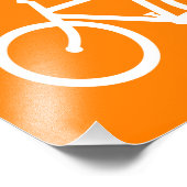 Witte en oranje fiets foto afdruk (Hoek)