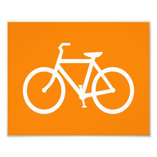 Witte en oranje fiets foto afdruk (Voorkant)
