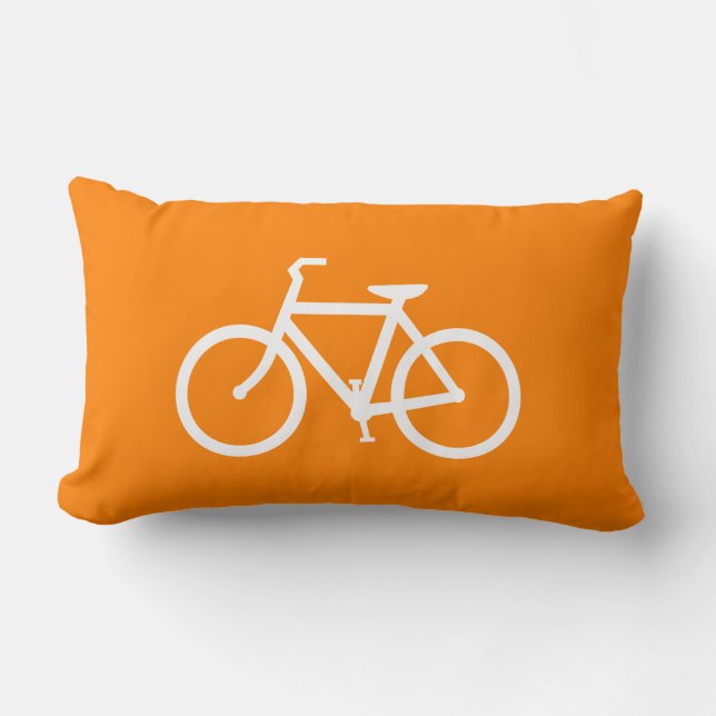Witte en oranje fiets kussen (Voorkant)