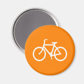 Witte en oranje fiets magneet (Voorkant / Achterkant)