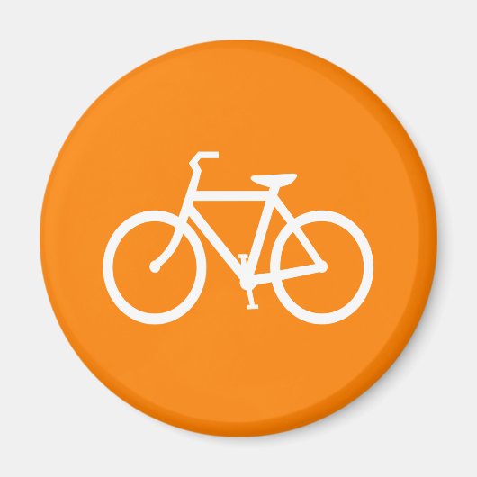 Witte en oranje fiets magneet (Voorkant)