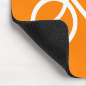 Witte en oranje fiets muismat (Hoek)