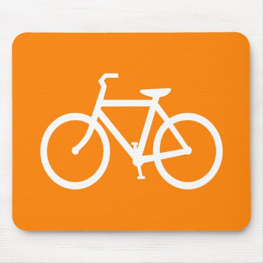 Witte en oranje fiets muismat (Voorkant)