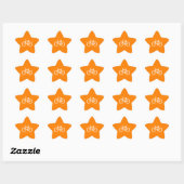 Witte en oranje fiets ster sticker (Vel)