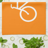 Witte en oranje fiets theedoek (Gevouwen)