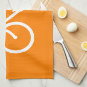 Witte en oranje fiets theedoek (Quarter Fold)
