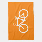 Witte en oranje fiets theedoek (Verticaal)