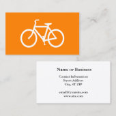 Witte en oranje fiets visitekaartje (Voorkant / Achterkant)