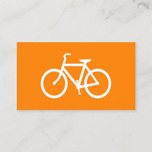 Witte en oranje fiets visitekaartje (Voorkant)