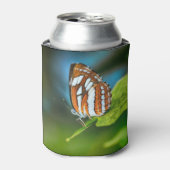 Witte en Oranje gestripte vlinder Blikjeskoeler (Blikje Voorkant)