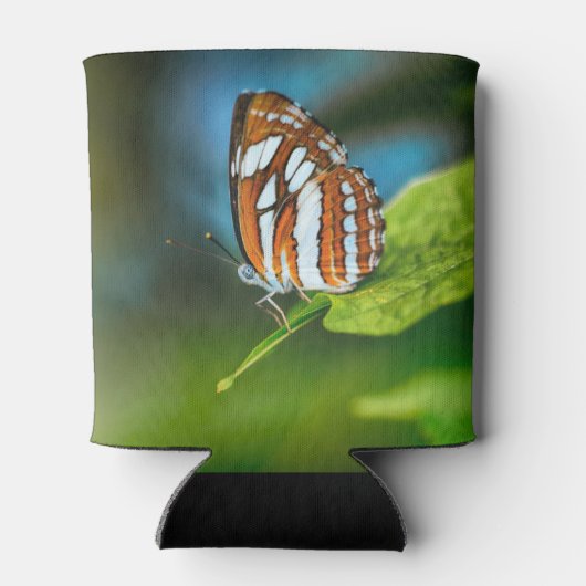 Witte en Oranje gestripte vlinder Blikjeskoeler (Achterkant)