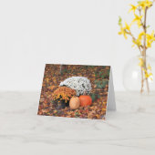 Witte en Oranje Herfst Mums Kaart (Gele Bloem)