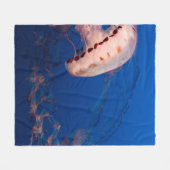 WITTE EN ORANJE JELLYFISH FLEECE DEKEN (Voorkant (Horizontaal))