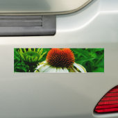 Witte en Oranje kloonbloemen Bumpersticker (Op auto)