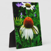 Witte en Oranje kloonbloemen Fotoplaat (Zijkant)