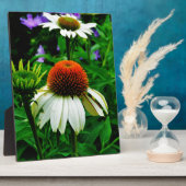 Witte en Oranje kloonbloemen Fotoplaat (Zijkant)