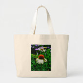 Witte en Oranje kloonbloemen Grote Tote Bag (Voorkant)