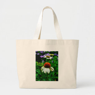 Witte en Oranje kloonbloemen Grote Tote Bag