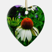 Witte en Oranje kloonbloemen Keramisch Ornament (Rechts)