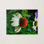 Witte en Oranje kloonbloemen Legpuzzel (Horizontaal)