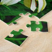 Witte en Oranje kloonbloemen Legpuzzel (Zijkant)