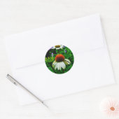 Witte en Oranje kloonbloemen Ronde Sticker (Envelop)