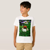 Witte en Oranje kloonbloemen T-shirt (Voorkant volledig)