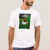 Witte en Oranje kloonbloemen T-shirt (Voorkant)