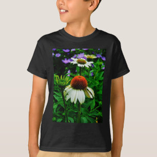 Witte en Oranje kloonbloemen T-shirt