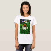 Witte en Oranje kloonbloemen T-shirt (Voorkant volledig)