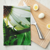 Witte en Oranje kloonbloemen Theedoek (Quarter Fold)