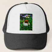 Witte en Oranje kloonbloemen Trucker Pet (Voorkant)