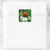 Witte en Oranje kloonbloemen Vierkante Sticker (Tas)